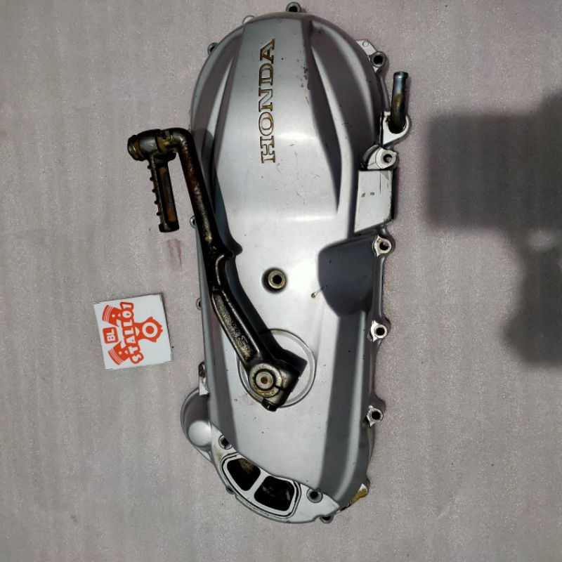 Cover bak Blok Block CVT rumah as selah Honda beat karbu fi Scoopy spacy silver asli original