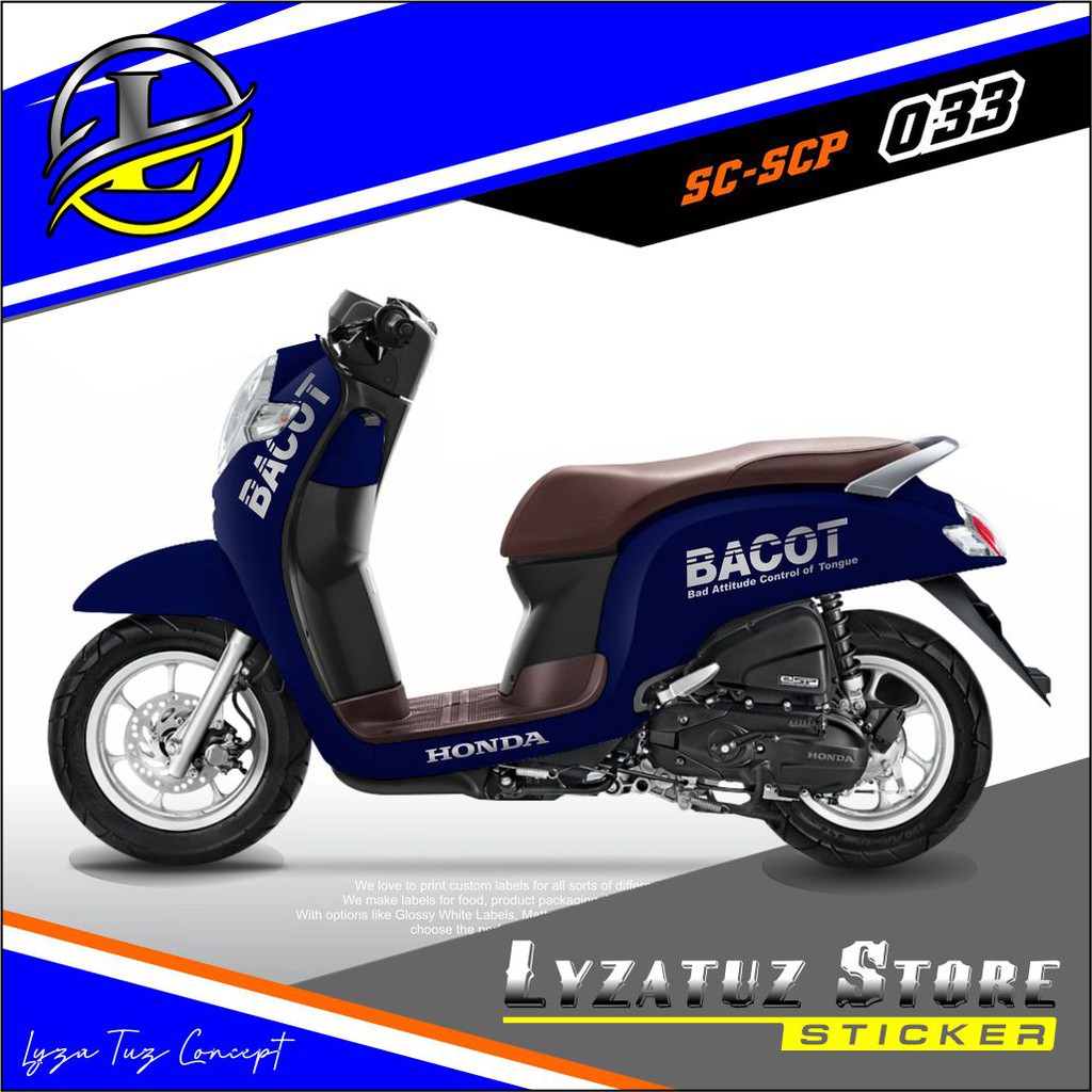 Cutting Sticker Striping Scoopy Bacot