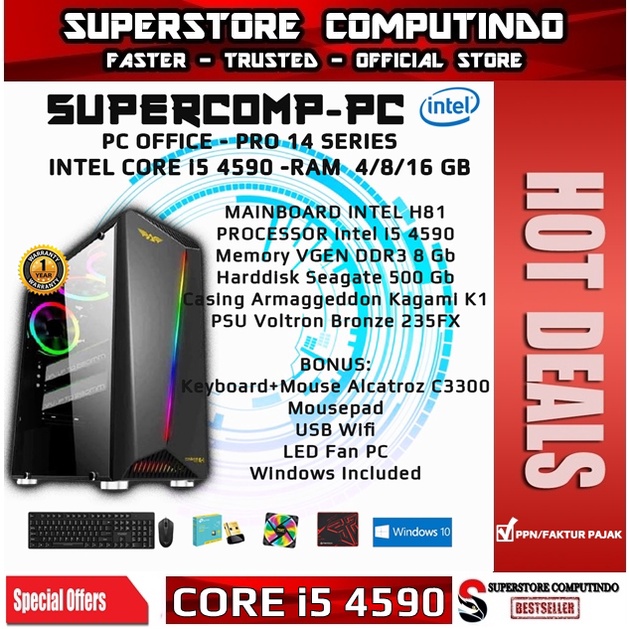 PC Rakitan Office Core i5-RAM 4/8/16GB-PRO 14 Series-Siap Pakai