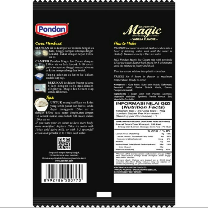 

pakai-siap-tepung-bumbu-tepung- pondan ice cream magic vanila 75 gr tepung ice cream -tepung-bumbu-