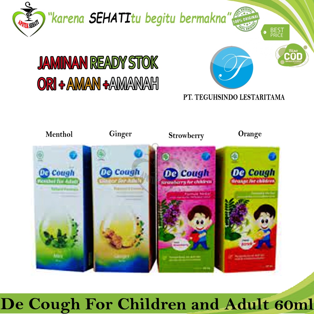 De Cough Obat Batuk Anak dan Dewasa Herbal Decough Sirup  60ml Teguh Sindo