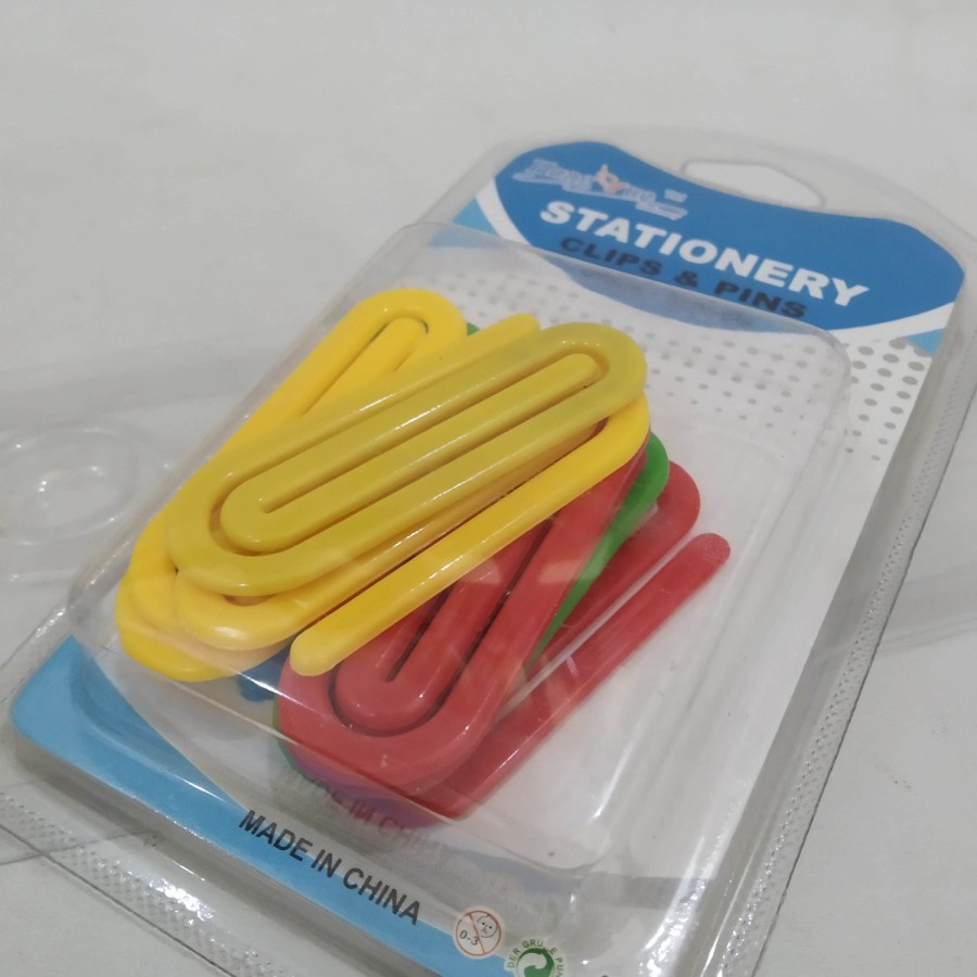 klip kertas paper clip plastik warna warni unik