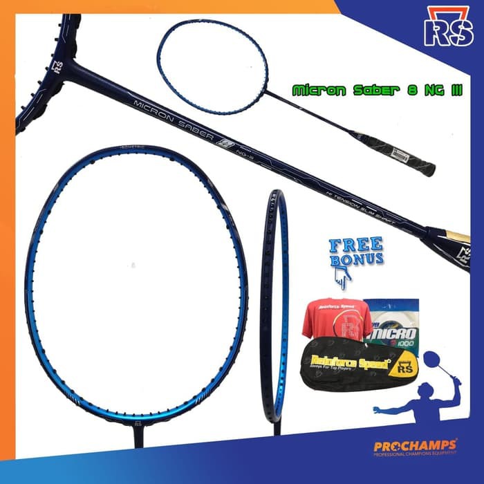 RAKET RS MICRON SABER 8 N III RAKET BADMINTON ORIGINAL
