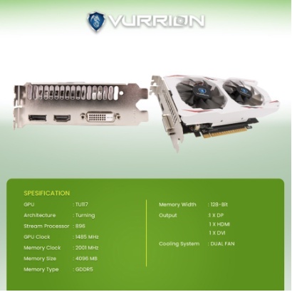 VURRION GTX 1650 4GB GDDR5 128-Bit