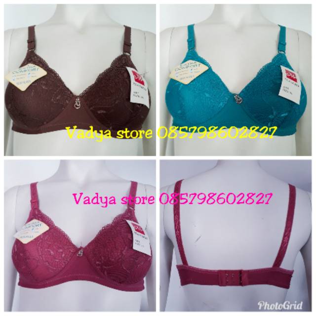 Bra brokat cantik/ BH cup busa tipis tanpa kawat