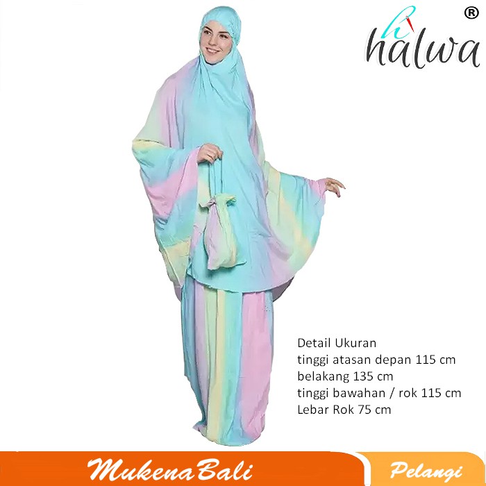 MukenaBali/mukena bali Pelangi Tosca/mukena bali murah/mukena motif/mukena adem