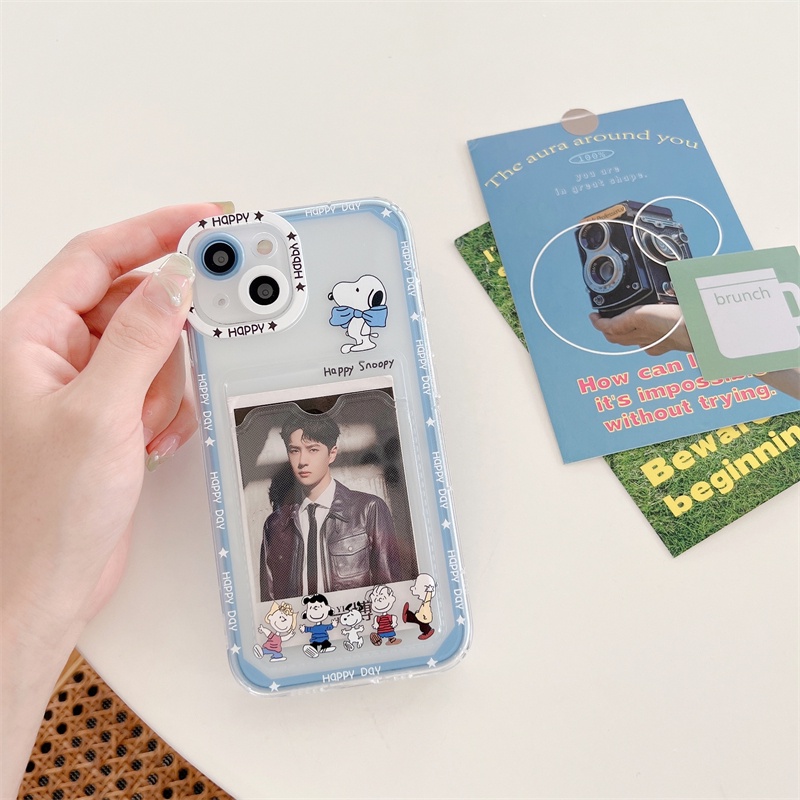 Soft Case Pelindung Anti Jatuh Motif Kartun Snoopy Untuk iPhone 14 13 12 Pro MAX 11 X XR XS MAX 7 8 Plus