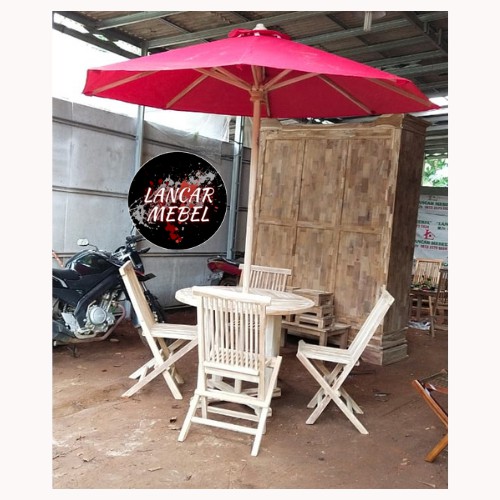 Set Payung Taman/ Kursi Taman Payung Minimalis Jati