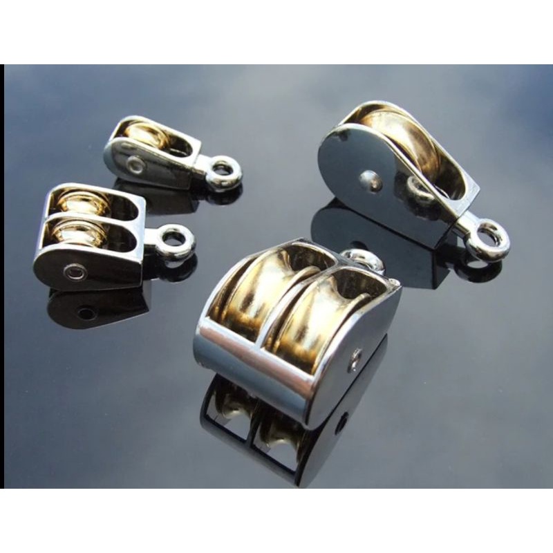 katrol mini serbaguna swivel pulley stainless steel single wheel 52mm