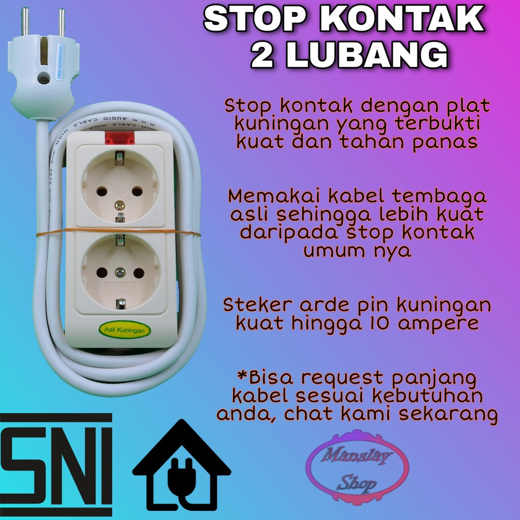 Rol kabel 2 lubang terminal kuningan