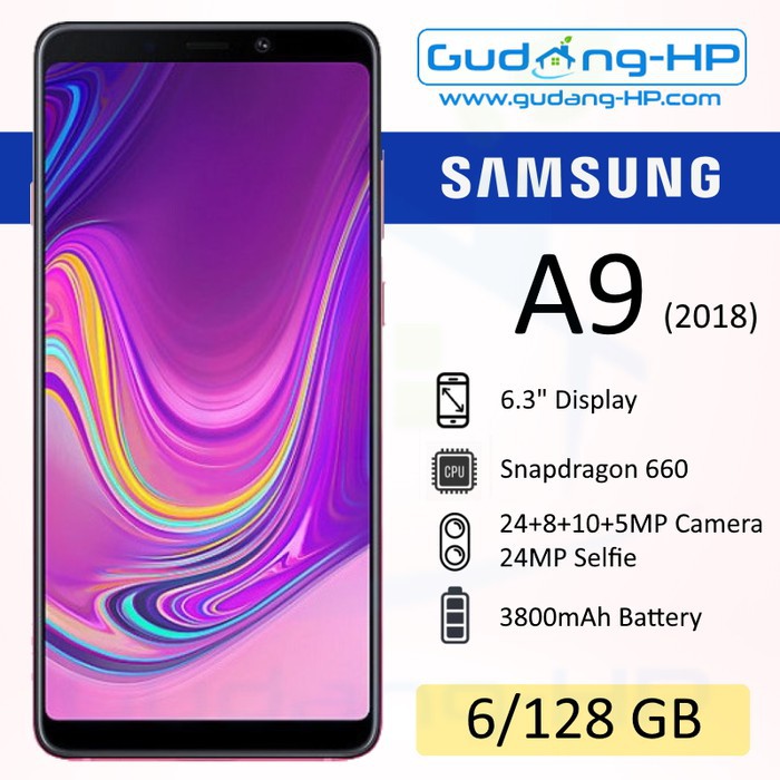 Harga murah hp promo [Baru] Samsung Galaxy A9 2018 6/128 GB Garansi Resmi SEIN - Merah Muda