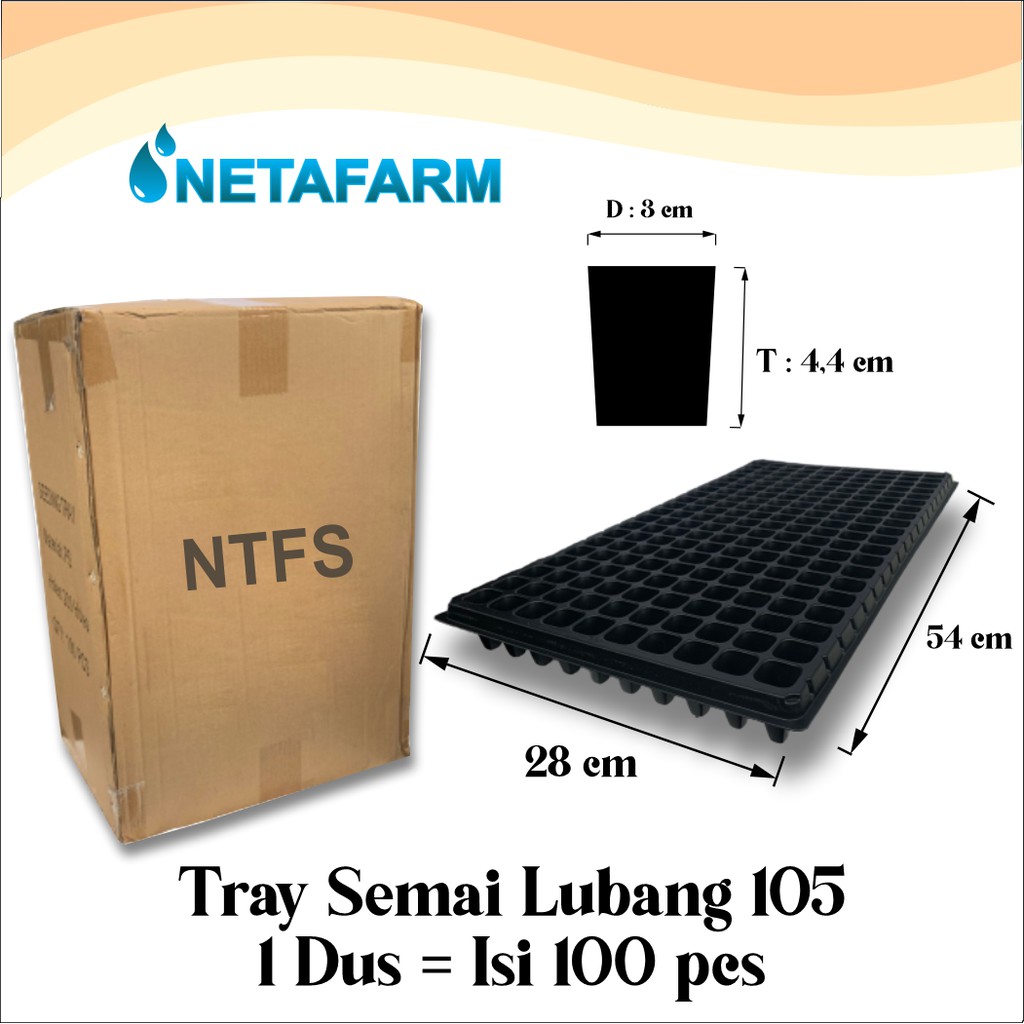 Tray Semai 105 Lubang Traypot Hidroponik - Kardus 100 pcs