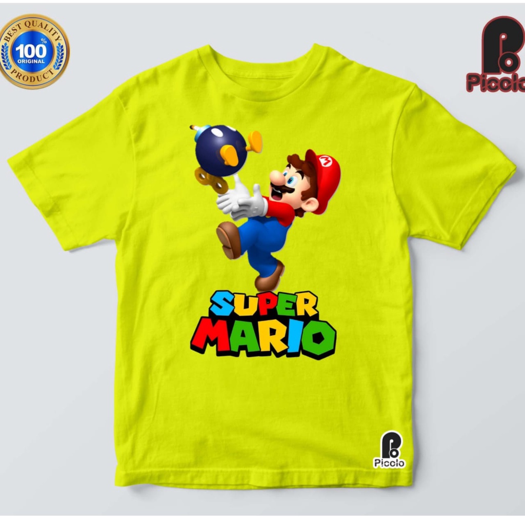 BAJU ANAK KAOS ANAK SUPER MARIO BAHAN PREMIUM