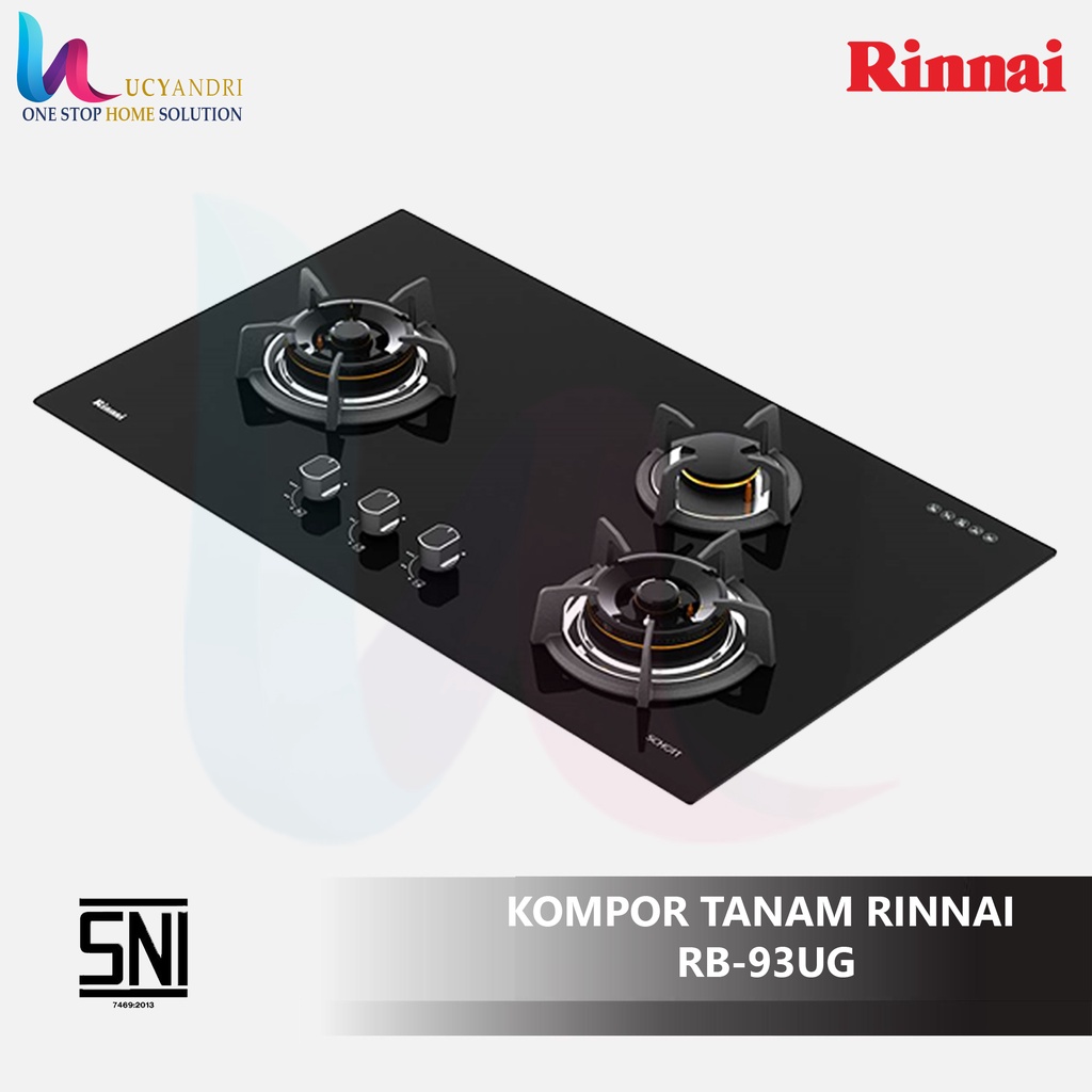 Rinai Kompor Gas Tanam 3 Tungku Rinnai RB-93UG / RB 93 UG  ORIGINAL