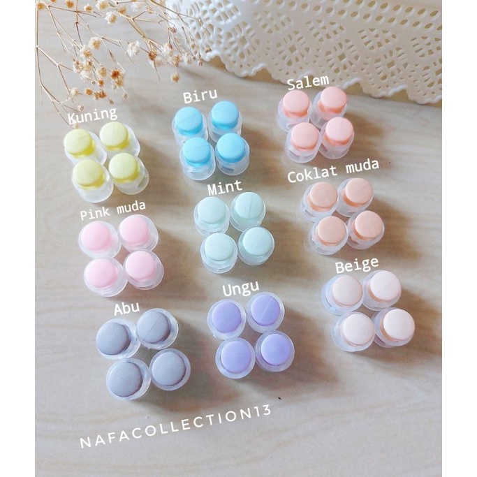 (12 pcs) Stoper knop warna warni bening kecil