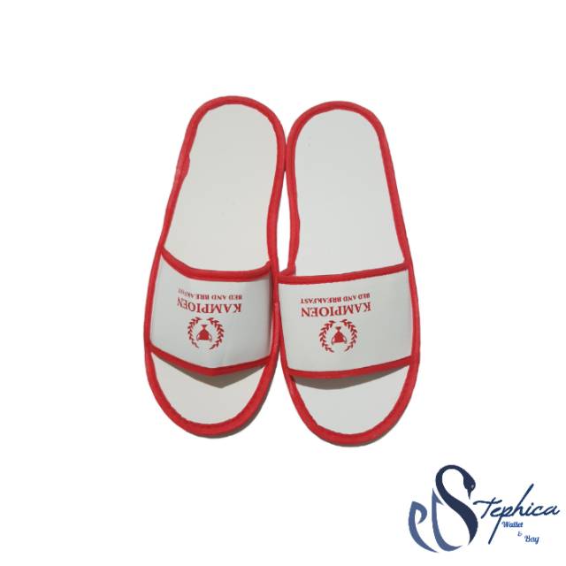 Sandal Hotel Souvenir Custom Sablon Putih Hitam Grosir