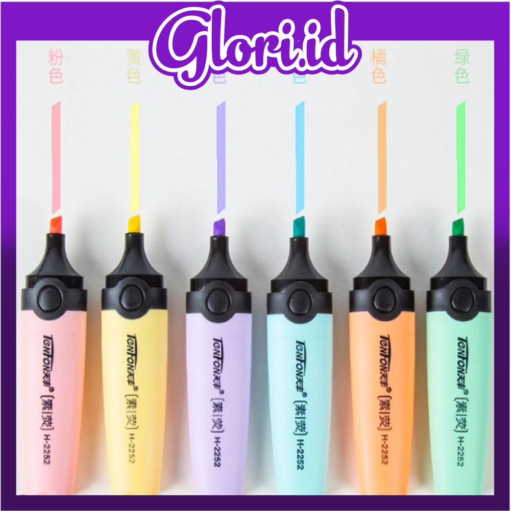 

GLORI.ID Highlighter Pen Highlighter Pastel Colour Pen Journal Marker Pen Alat Tulis Replacement Penanda Warna S016