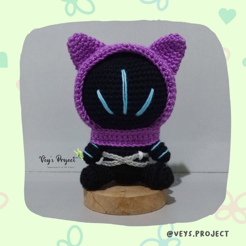 Boneka Rajut Omen with Cat Ear Valorant - Valorant Amigurumi