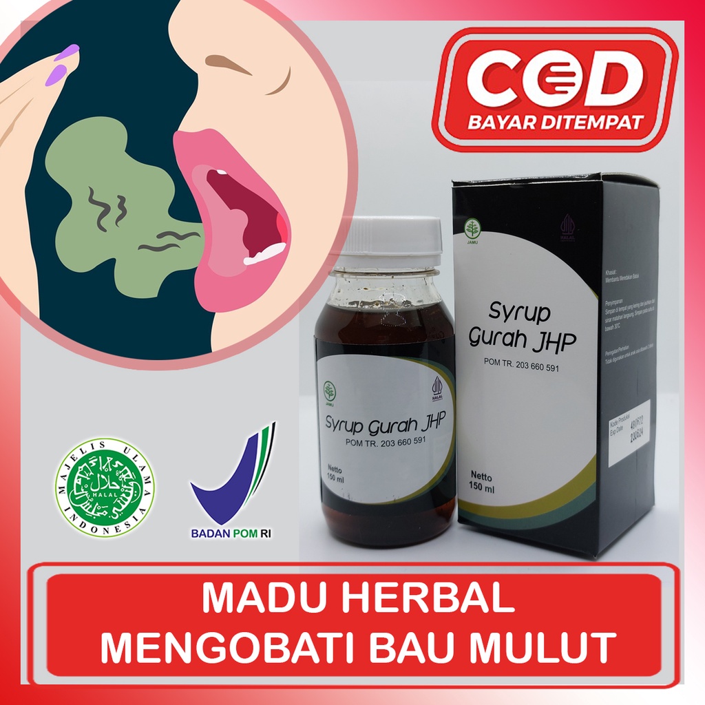 Madu Syrup GURAH JHP Mengatasi Mengobati BAU MULUT Obat Herbal Alami