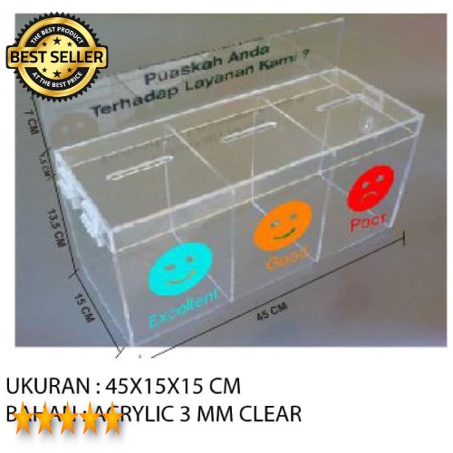 

Kotak Kepuasan acrylic / kotak saran akrilik 3 sisi #BISAGOJEK