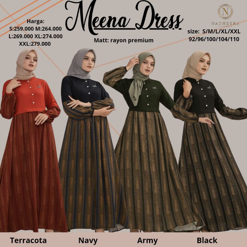 MEENA DRESS ✔ GAMIS ORI NADHEERA LUXURY BEST SELLER 2022