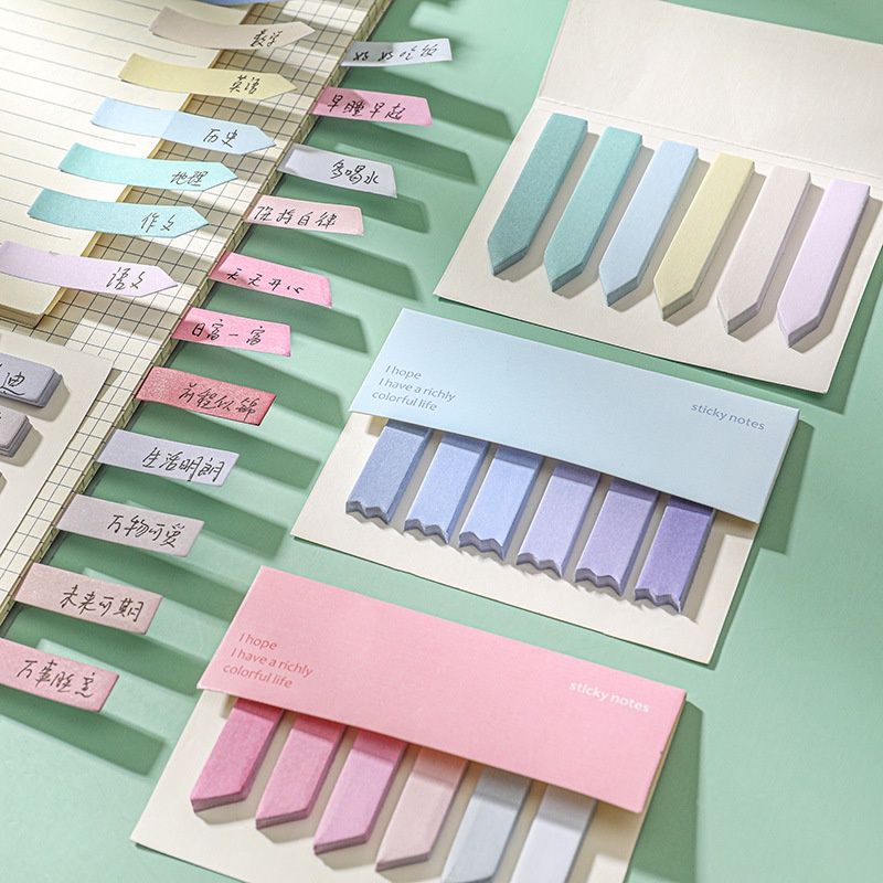

PEMBATAS BUKU POLOS 6 IN 1 / POST IT / STICKY NOTES PENANDA HALAMAN / KERTAS MEMO ATK