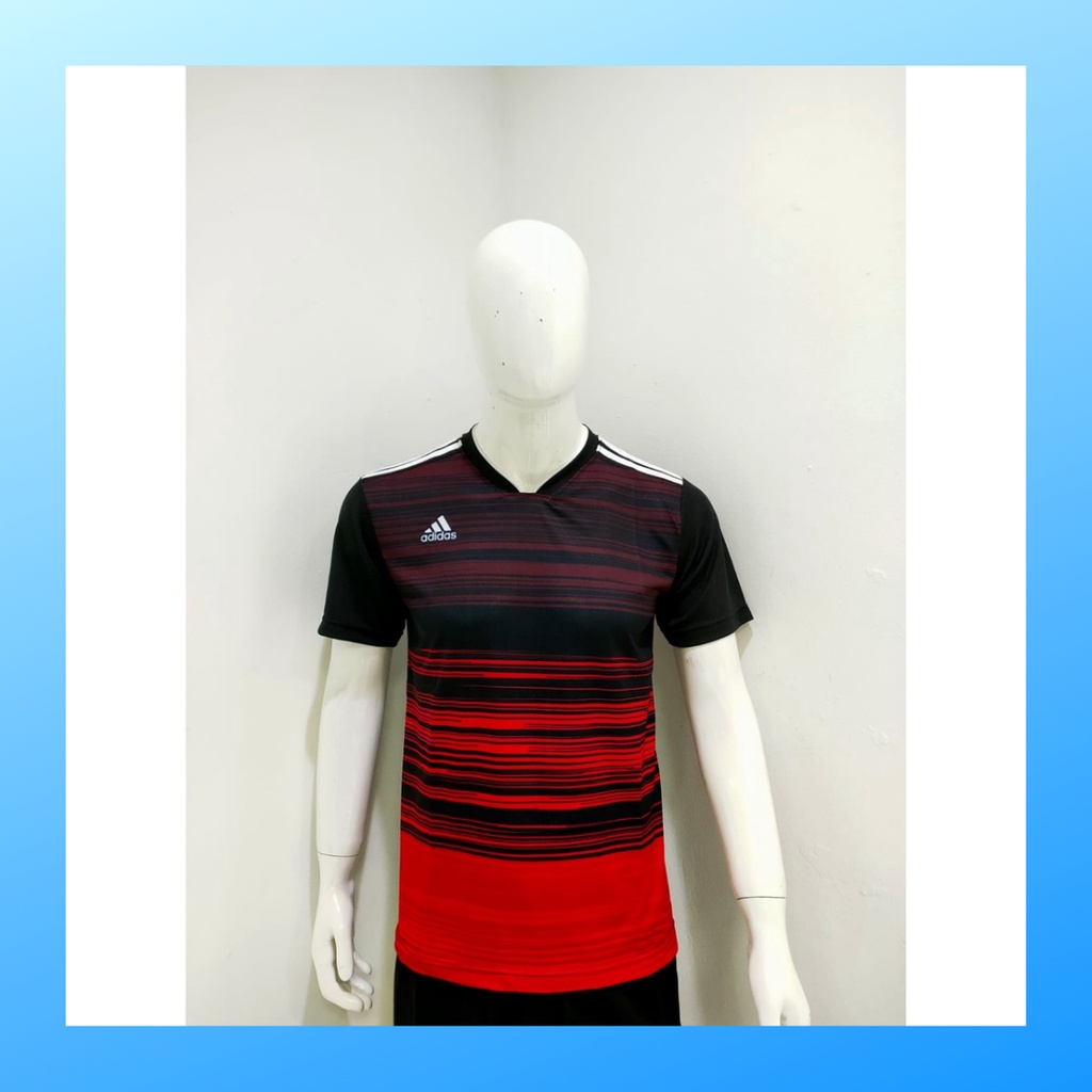 jersey futsal pria kaos sepak bola club baju atasan wanita dewasa t-shirt seragam custom jersy outfit klub olahraga kostum jarsey soccer pakaian oblong sports suit apparel AD163 merah