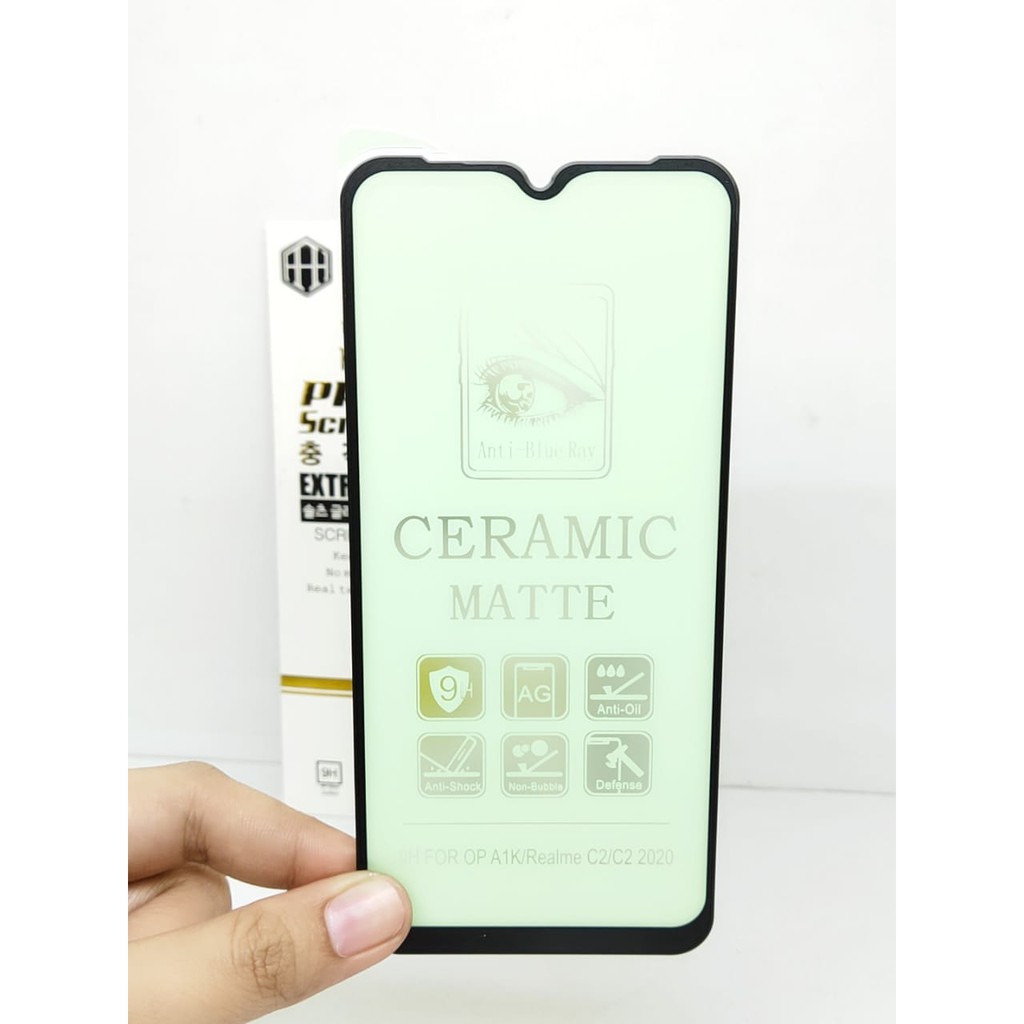 Tempered Glass Ceramic Film Realme C2 Oppo A1K 6.1 inchi GREEN LIGHT Anti Radiasi Protection eye