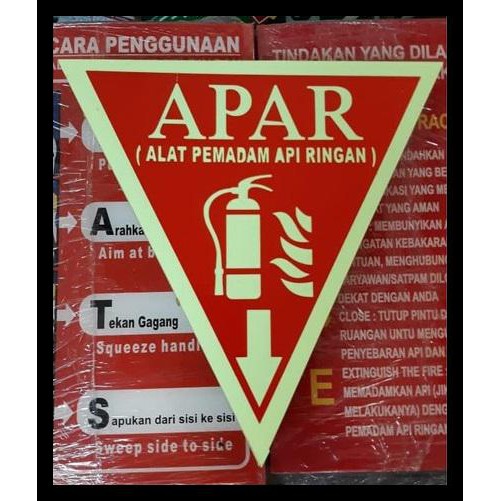 Jual Sign Sticker Segitiga Alat Pemadam Glow In The Dark Stiker Apar X Indonesia Shopee