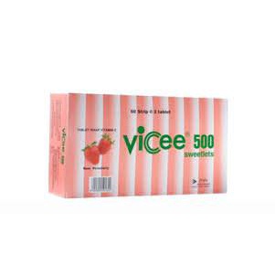 Vicee 500 Tablet Hisap Vitamin C / 50 Strip / 100 Tablet / 1 Dus