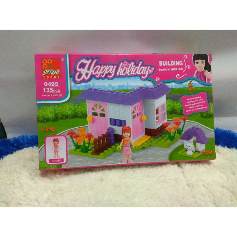 Lego anak cewek Lego untuk perempuan mainan Lego Happy Holiday 0495
