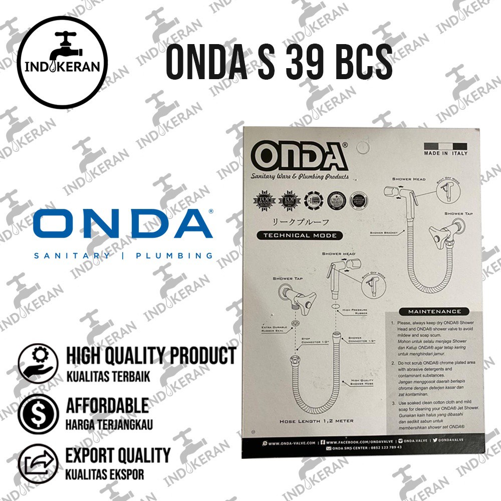 ONDA - Jet Shower Hitam - S 39 BCS