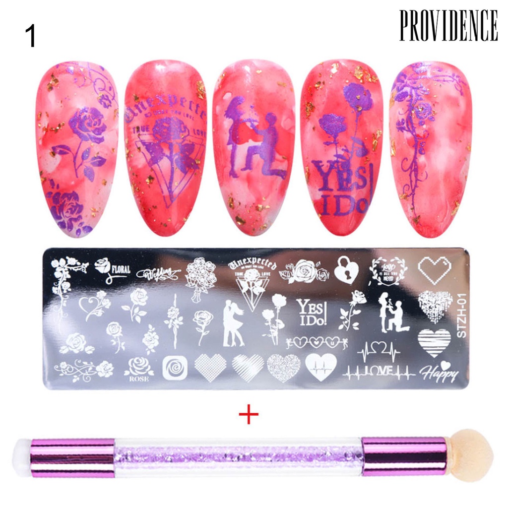 Providence 1Set Nail Stamping Plate Exquisite Pattern Shiny Effect DIY Nail Transfer Print Template for Makeup