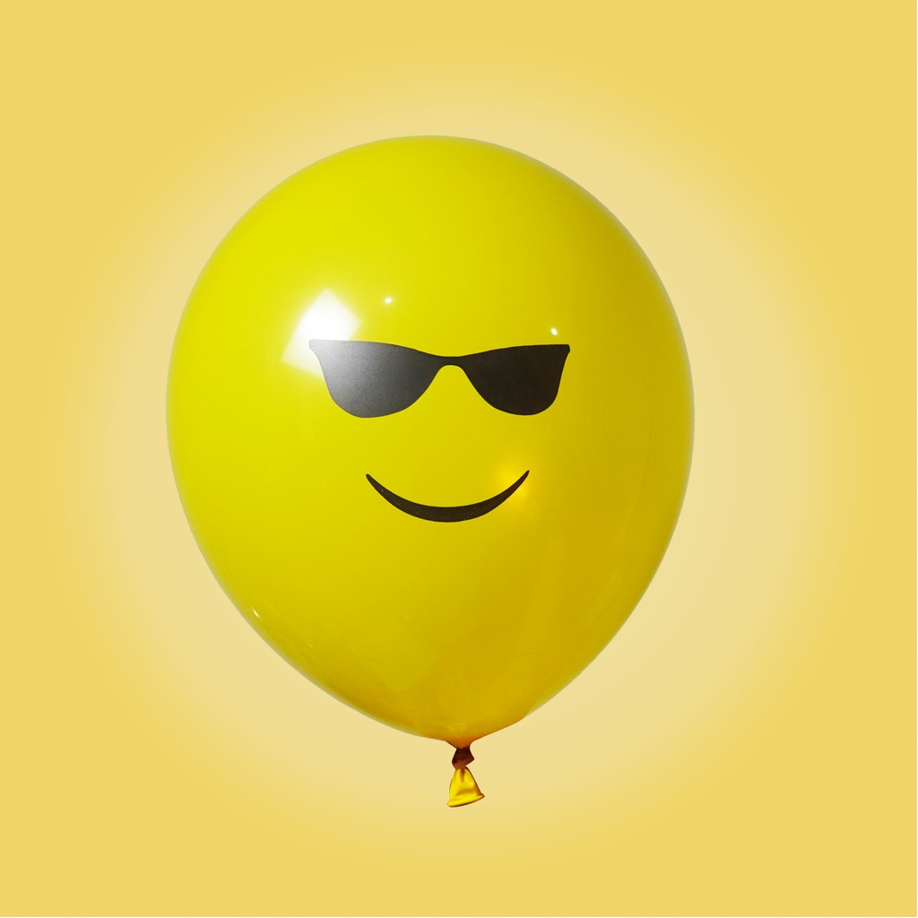 Balon Latex Motif Emoji 12&quot;(12 inch) ISI: 10pcs/pack, Balon Emoticon/Emote/Funny/Smiley