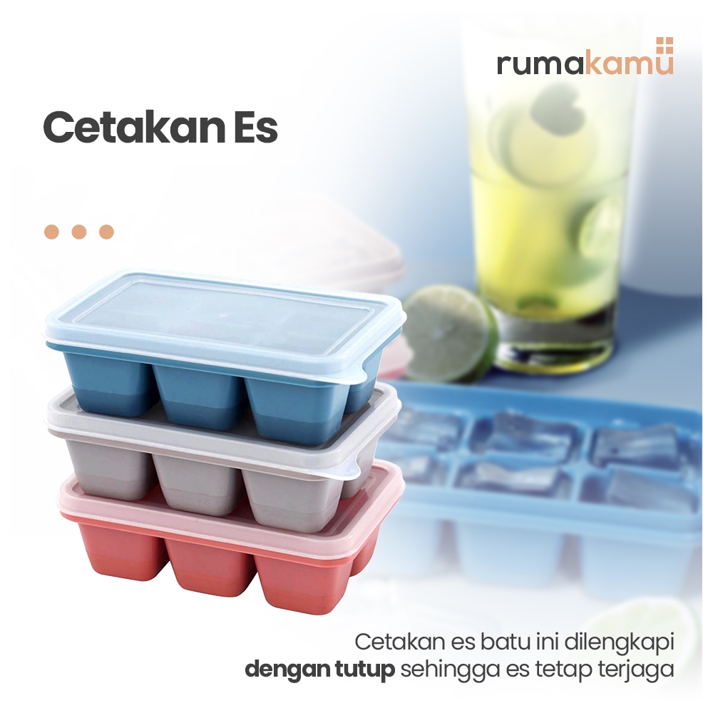 Cetakan Es Batu Silikon Dengan Tutup Ice Mold