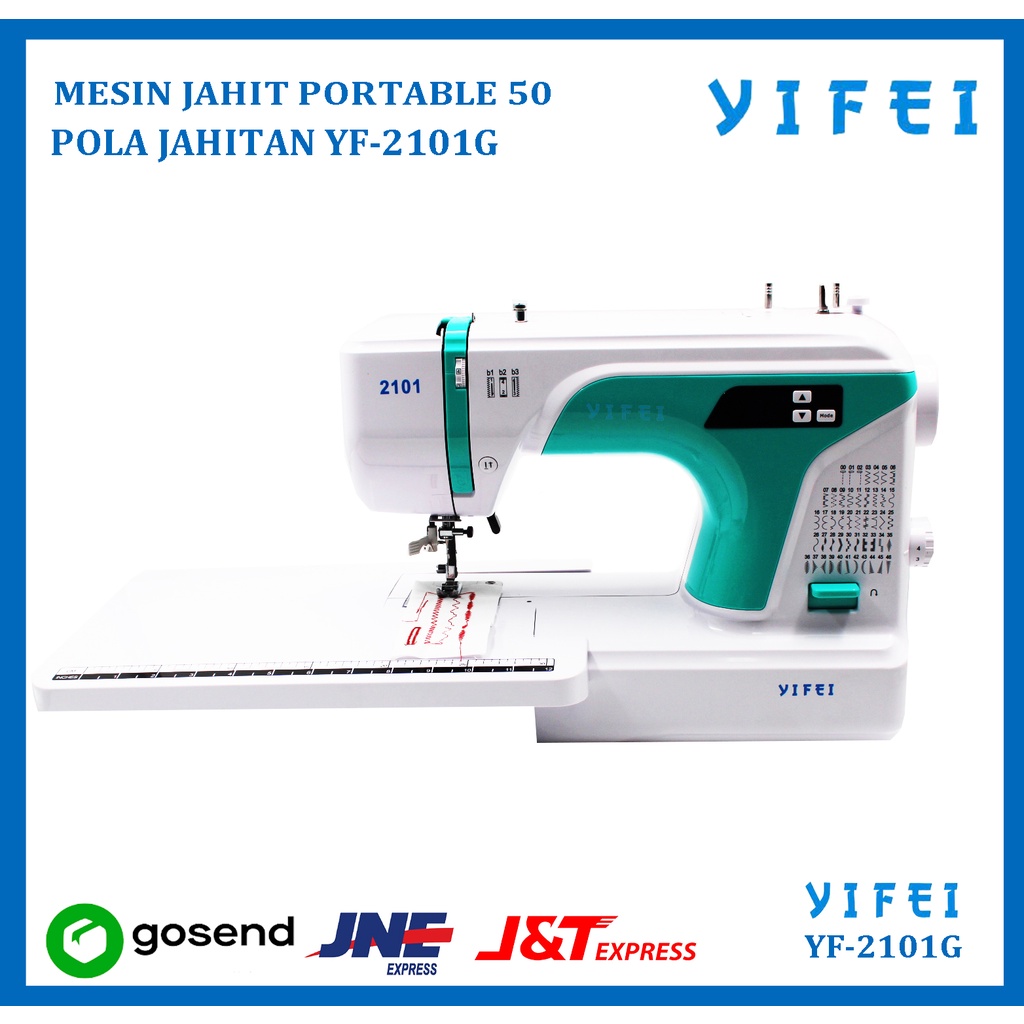 MESIN JAHIT PORTABLE 50 POLA JAHITAN YIFEI YF-2101G WARNA HIJAU