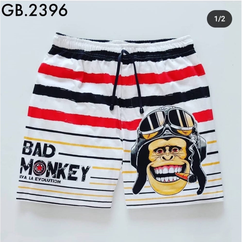 BEST SELLER 1 - BOXER PRIA WANITA| CELANA DALAM PENDEK KOLOR BOXSER PANTAI BAHAN KATUN BOKSER DISTRO SURFING PREMIUM PANTAI SANTAI RENANG COWOK PRIA WANITA CEWEK LAKI LAKI COWO PEREMPUAN REMAJA DEWASA-Bad Monkey