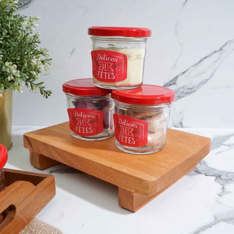 MMS Toples Beling Kaca Red Metal 170 ml Toples Kue / Bumbu