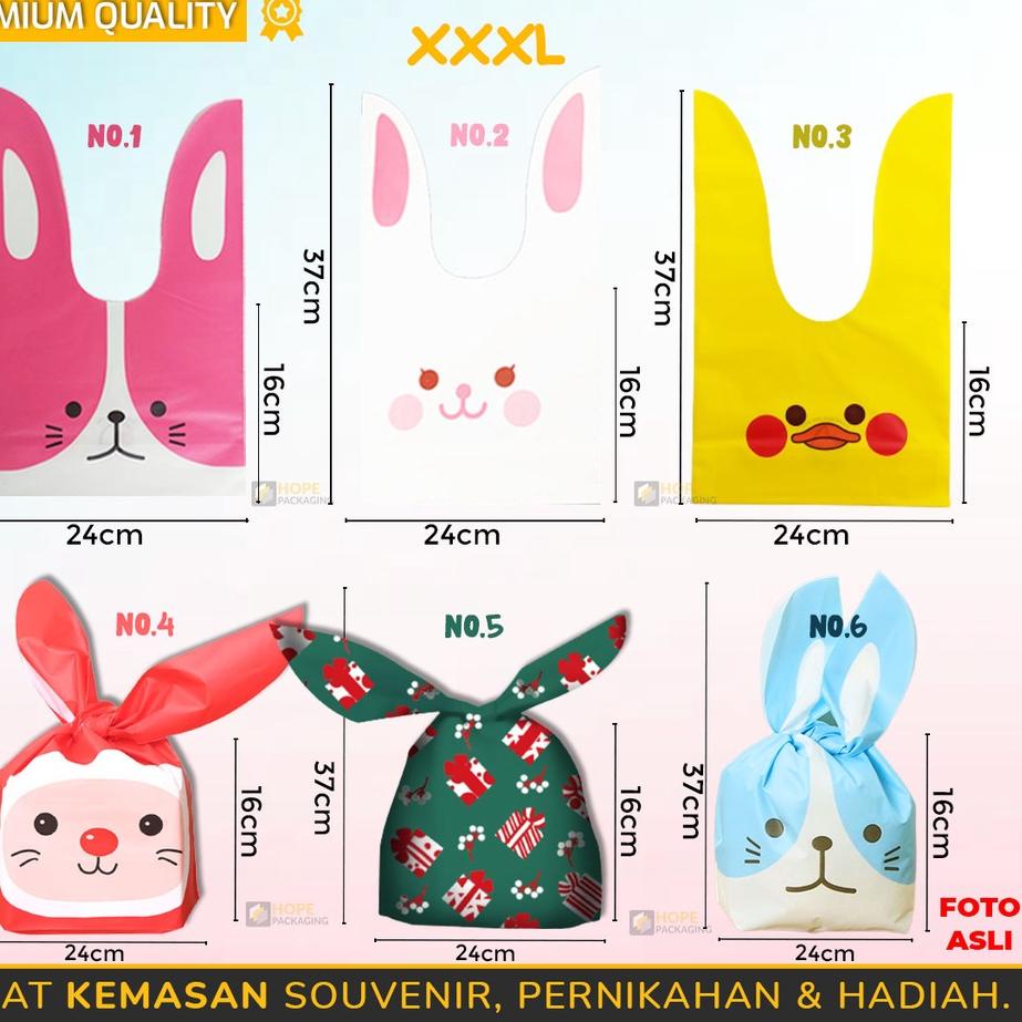 

Ready G7LFS [5 pcs] Packing Rabbit Uk.XXXL/ Plastik Snack Cookies Ulang Tahun Kemasan Lucu Packaging Bunny Rabbit 88 Model Terkini