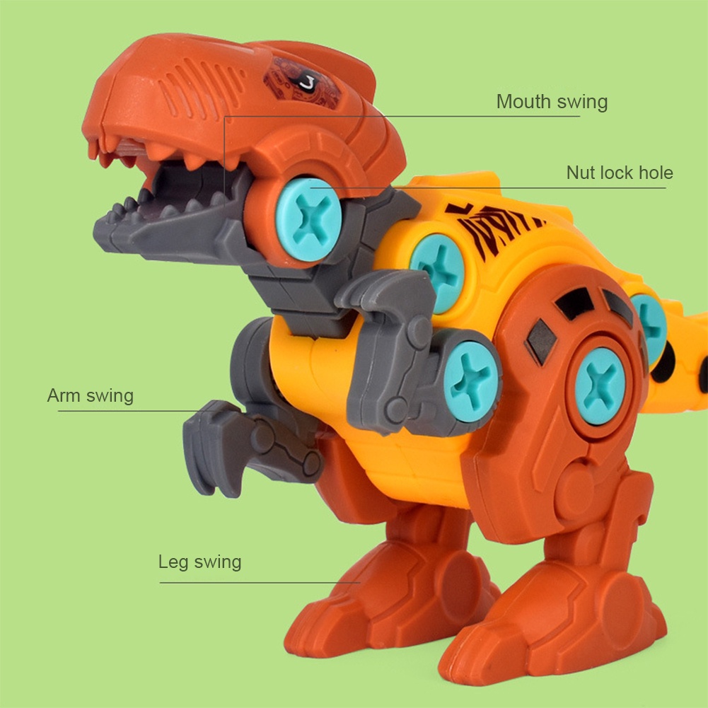 【TK】Kids Disassembly Assembly Dinosaur Toy Set Screw Nut Combination Assembling Dinosaurs Children Educational Toys