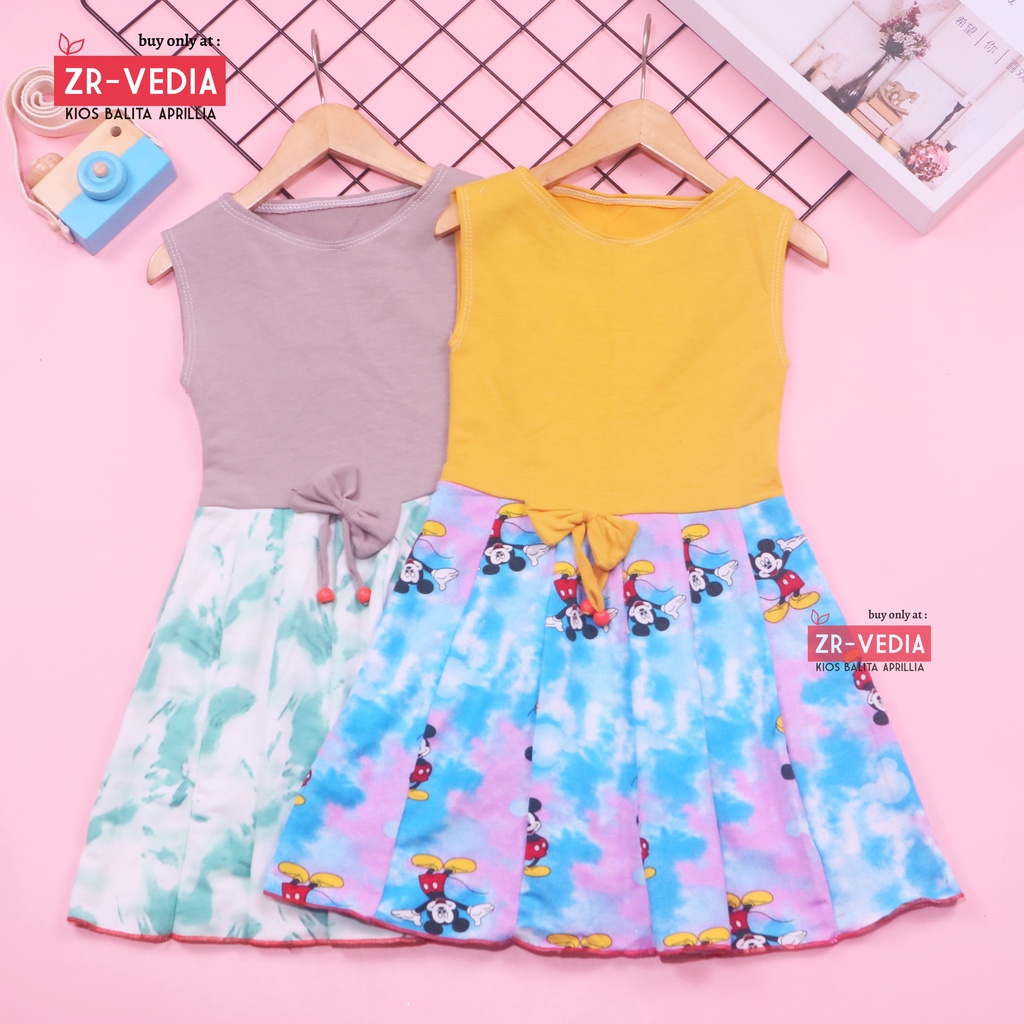 Dress Angel uk 1-4 Tahun / Dres Anak Perempuan Cewek Baju Motif Murah Casual Pesta Yukensi Adem