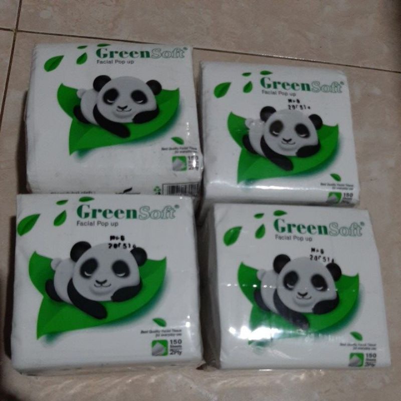 Facial tissue pop-up green soft #tissue #tissuemurah