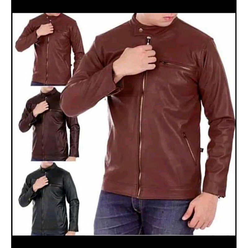 Jaket Kulit saku Resleting murah COD