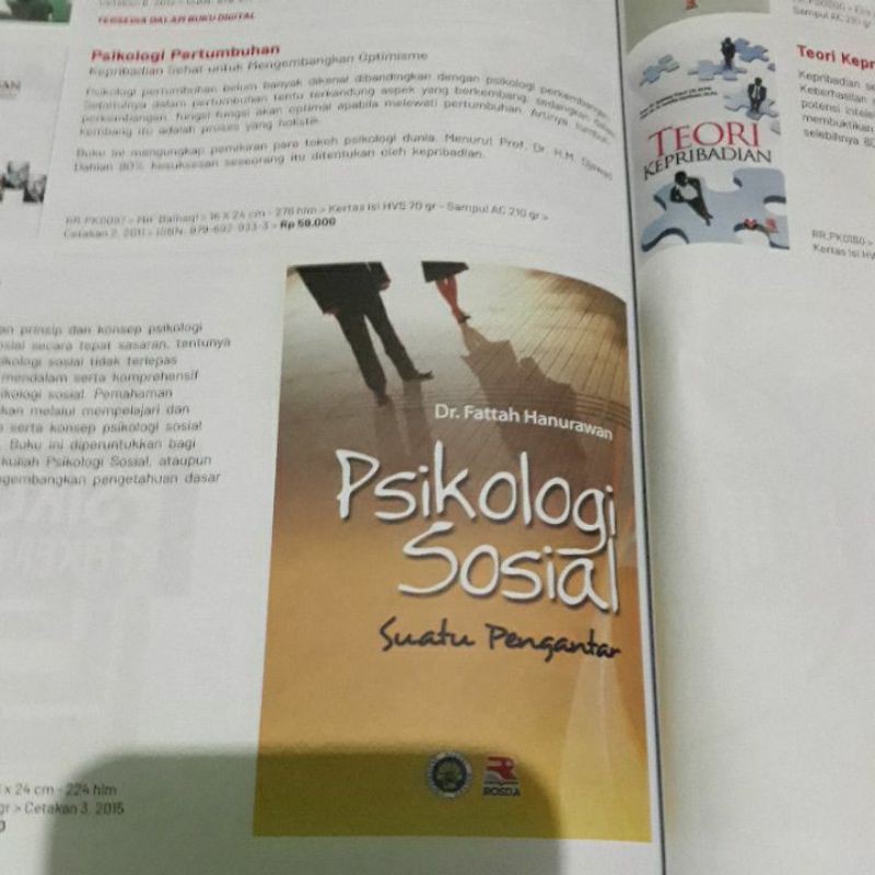 Buku Psikologi Sosial Suatu Pengantar