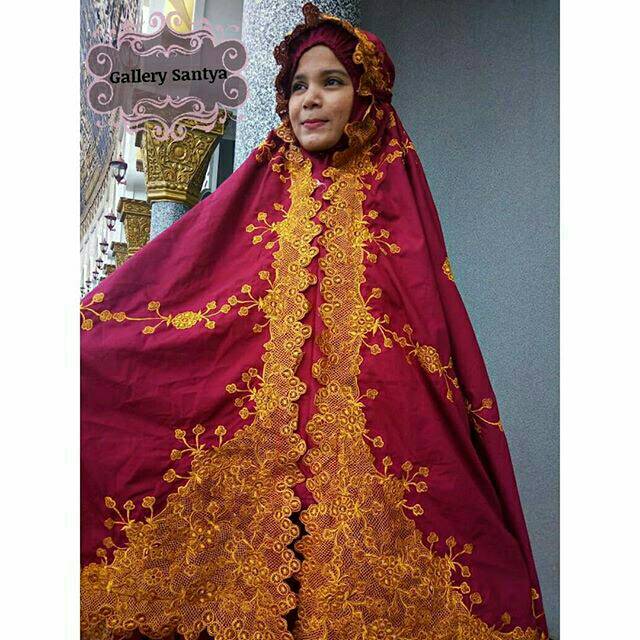 mukena KD marun bordir gold