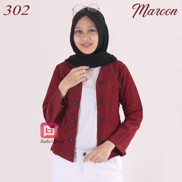 TERBARU - BLAZER KERJA WANITA - BLAZER FORMAL POLOS - JAS KANTOR WANITA BLEJER - GREY