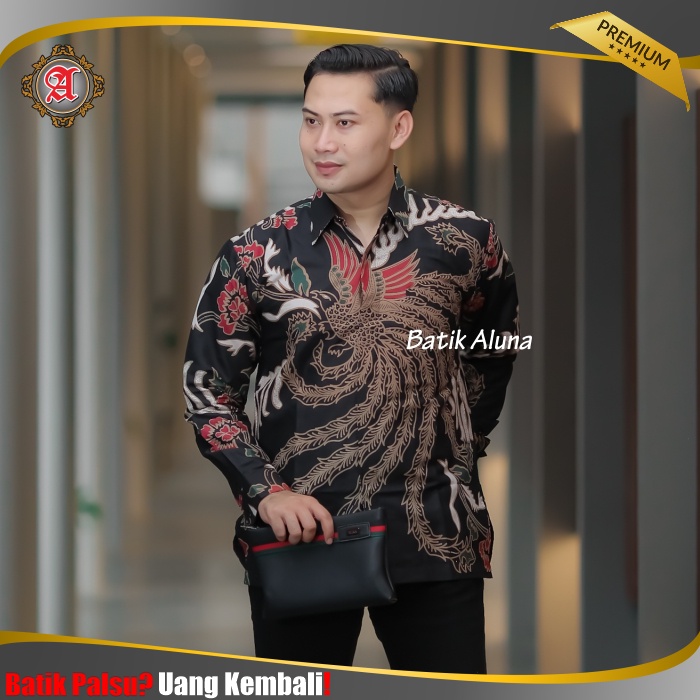 Batik Pria Lengan Panjang Premium Baju Kemeja Batik Formal Solo Produsen Batik Aluna Pcw 009