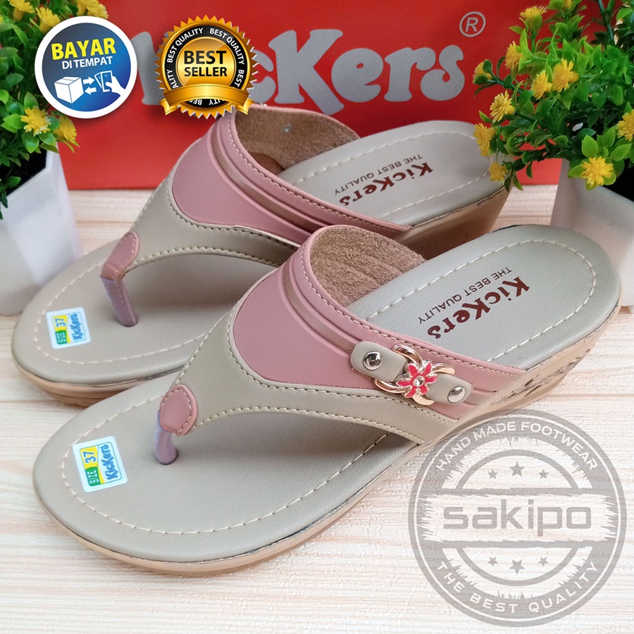 HUJAN PROMO 7.7 !! SANDAL WANITA DEWASA WEDGES JAPIT 2 WARNA TRENDI KEKINIAN NYAMAN DIPAKAI / SAKIPO