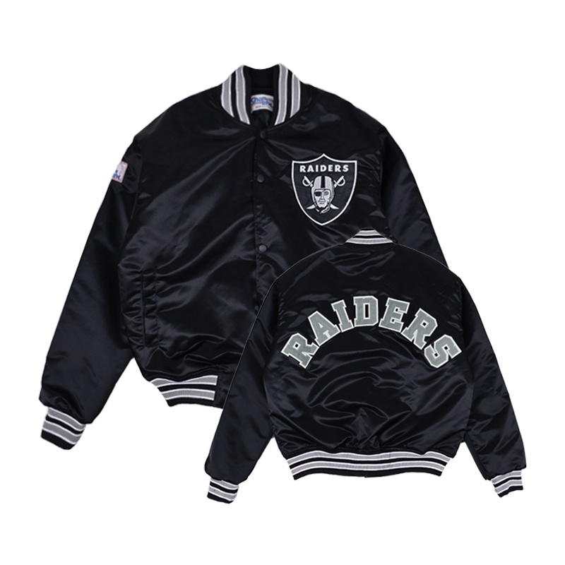 VARSITY JACKET RAIDERS CHALKLINE BLACK LAS VEGAS BASEBALL NFL AMERICAN FOOTBALL VINTAGE