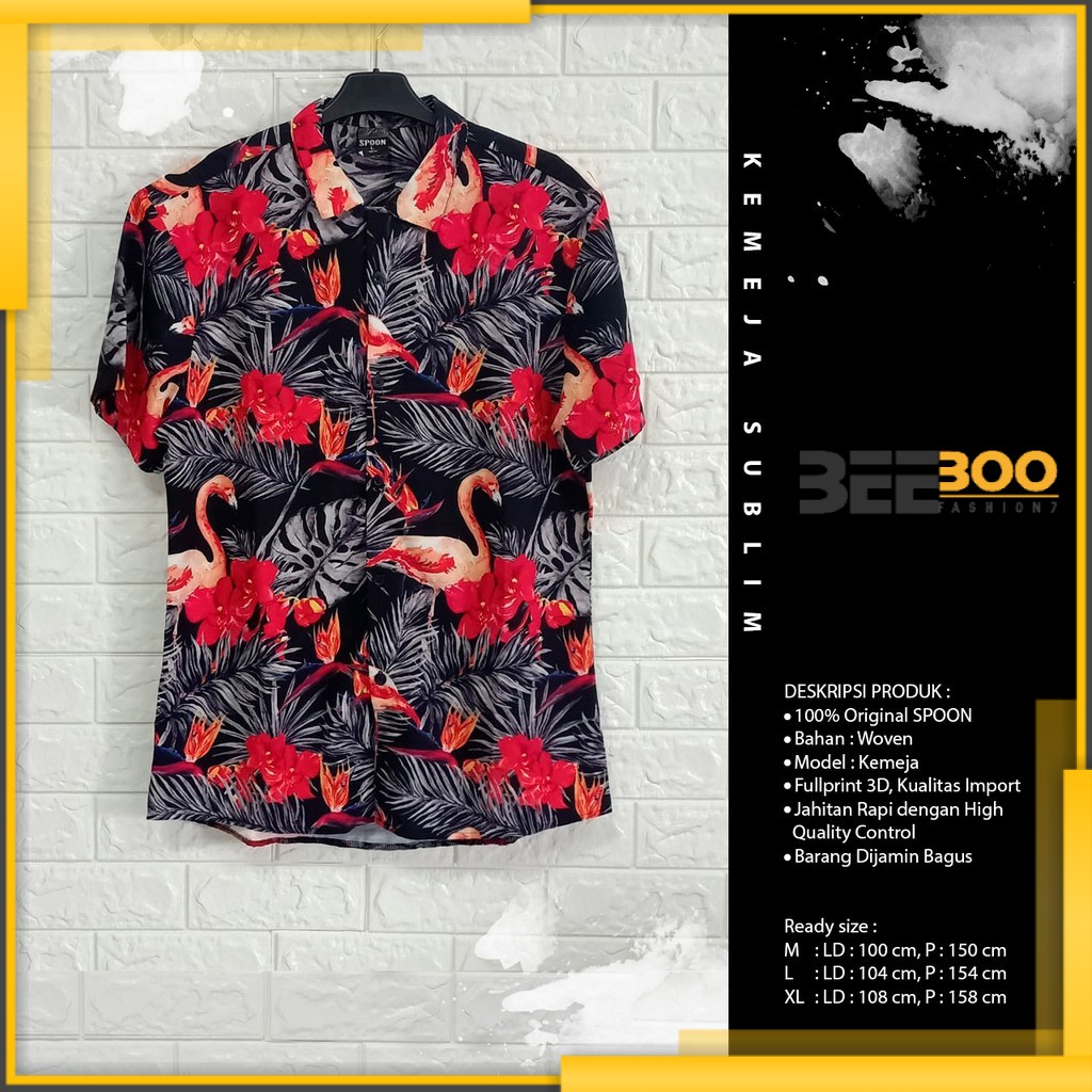 [BEEBOO] KEMEJA PRINTING 3D SUBLIM PRIA/WANITA FLAMINGO